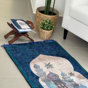 Ma'athen Blue Prayer Carpet
